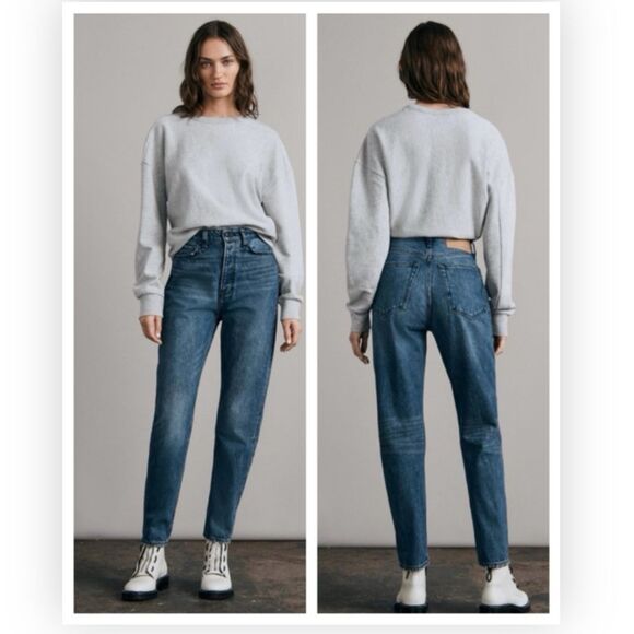 rag & bone Denim - Rag & Bone Rachel Siesta Barrel Leg High Rise Button Fly Jeans Size 28